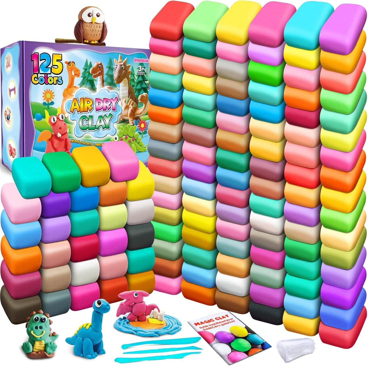 125-Color Air Dry Clay Set – DIY Molding Magic Clay, Perfect Gift for Kids.